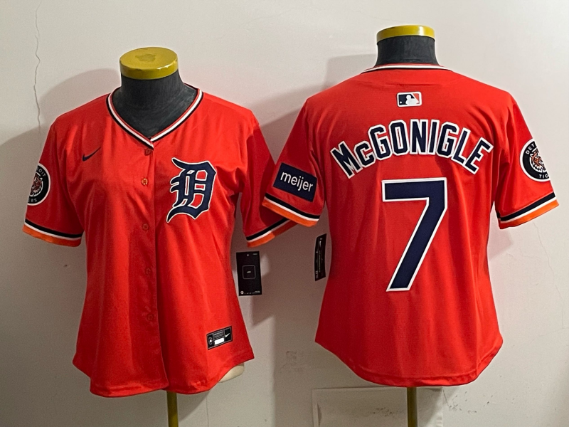 women Detroit Tigers #7 McGonigle orange Nike 2026 MLB Jersey 0404001